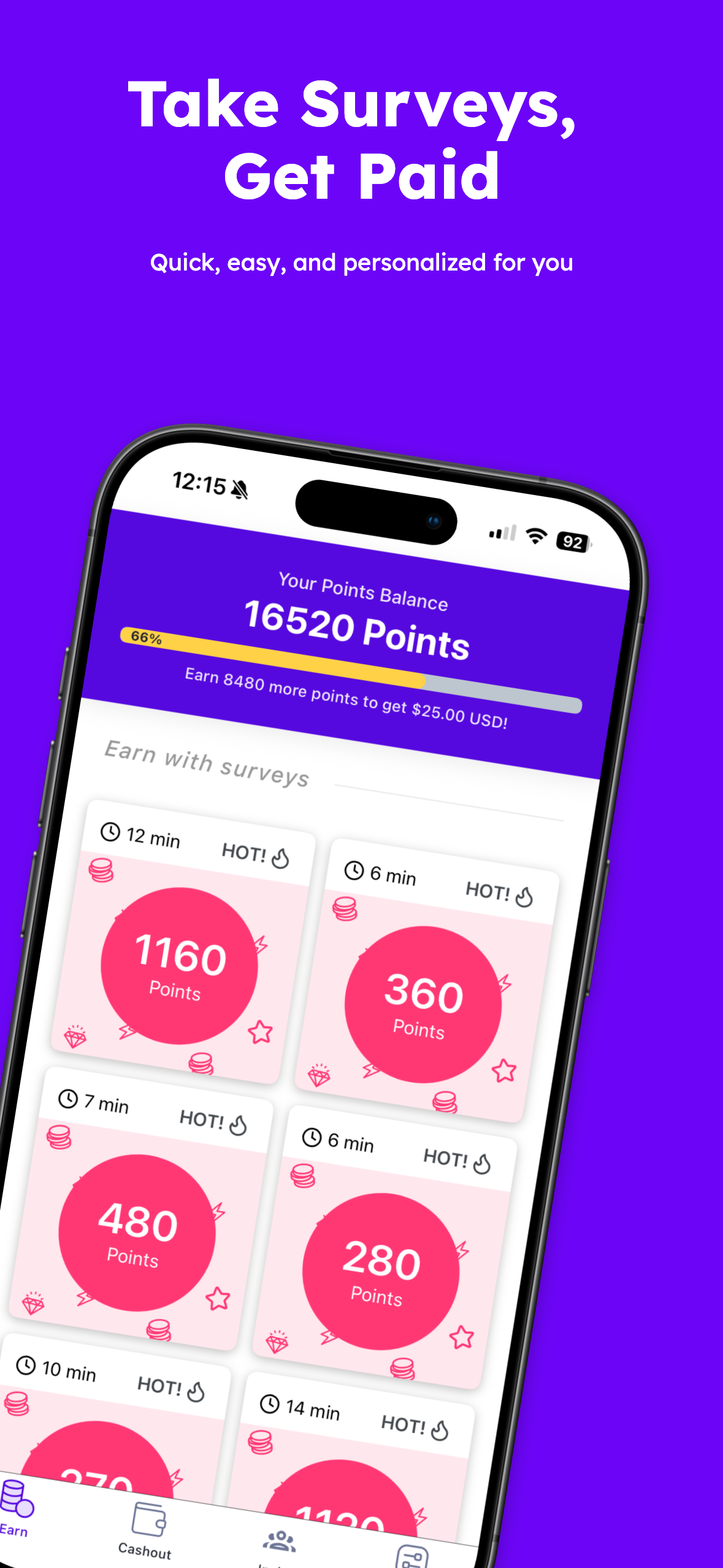 Earn points